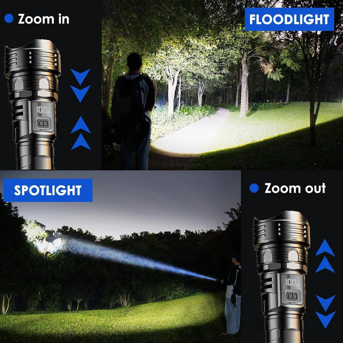High Power USB Rechargeable Flashlight